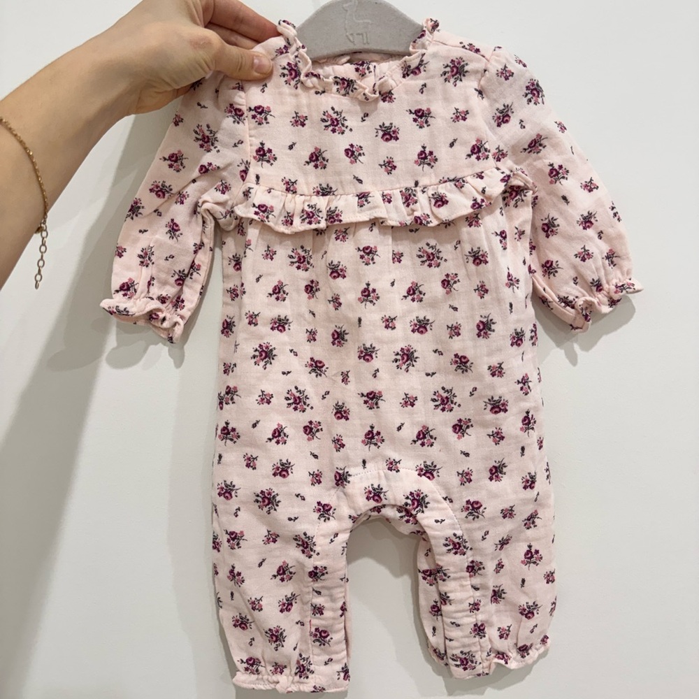 Janie and Jack Pink Floral Footie